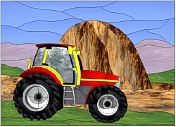 Stained Glass Pattern-Tractor